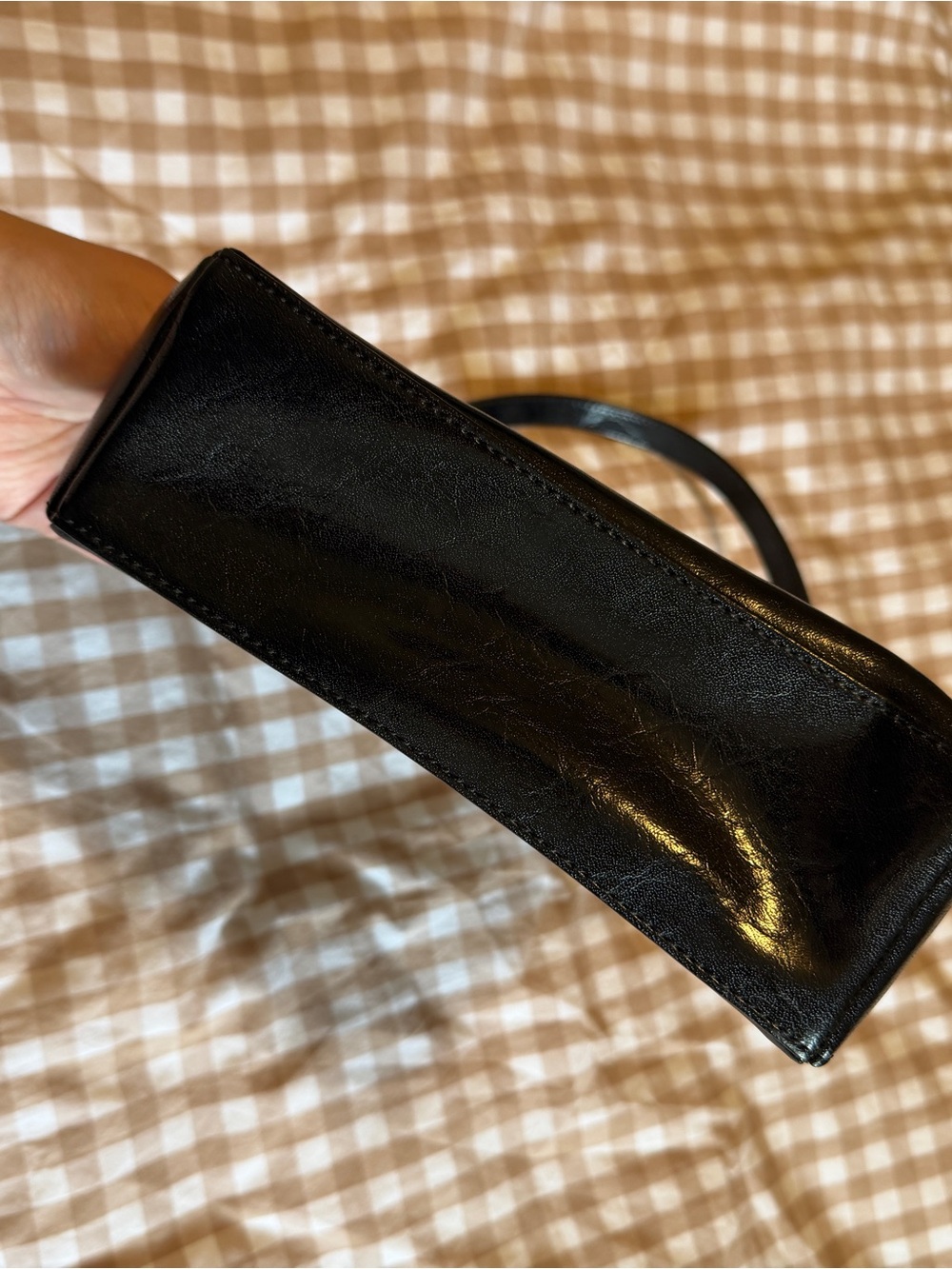 Y2K Liz Claiborne Black Leather Shoulder Bag with Single Strap - Picture 6 of 10